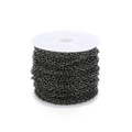 2mm gunmetal black flat O-chain metal link roll for DIY jewelry making supplies - 2x3mm Wire Diameter 0.6mm (10 Yards) / Gun Black