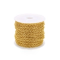 Golden 2mm flat O-shaped chain on white spool for DIY jewelry necklace making - 2x3mm Wire Diameter 0.6mm (10 Yards) / Gold