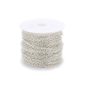 Silver 2mm flat O-chain jewelry link roll on white spool for DIY accessories - 2x3mm Wire Diameter 0.6mm (10 Yards) / Silver