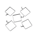 Five pieces of silver square stainless steel pendant tray bases for DIY jewelry making - 2 Pieces/Pack (Inner Diameter 25mm) / Square Steel Silver