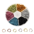 Aluminum open jump ring set in 6-grid box for DIY jewelry making accessories - Style 2 / Diameter 6mm Wire Dia. Approx 0.8mm / Multicolor Metallic