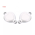 Polierte silberne herzförmige Edelstahl-Anhängerverbinder für DIY-Schmuck - Herz Hohler Verbinder (F3508)