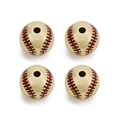 DIY baseball-themed copper beads with 18k gold plating and realistic red stitch details - OD 10mm Hole 1.5mm / Gold Baseball