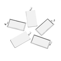 Five-piece set of silver stainless steel rectangular pendant trays for DIY jewelry making - 2 Pieces/Pack (Inner Diameter 10x30mm) / Steel Color Rectangle Moon Phase