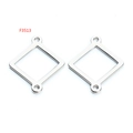 Rhombus-Edelstahlverbinder mit Spiegelpolitur für DIY-Schmuckherstellung in Silber - Hohler Rautenverbinder (F3513)