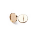 Golden round metal stud earring bases with tray for DIY jewelry making - 10mm / KC Gold