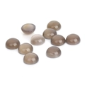 Set of 10 round cabochon gray agate beads with smooth polished finish for DIY jewelry - Grey Agate
