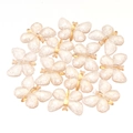 DIY colorful acrylic butterfly charms with white honeycomb patterns and gold accents - 25*32mm / Milky White Translucent Style (12#)