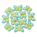 Blue-green gradient butterfly pendants with gold metallic frames and honeycomb texture - 25*32mm / Blue-Green Gradient Style (1#)