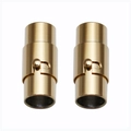 Brushed gold stainless steel magnetic clasp for DIY leather bracelets jewelry connectors - Diameter 2mm / Gold