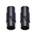 Pair of black plated stainless steel magnetic clasps for DIY leather cord bracelets - Diameter 2mm / Black