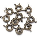 Vintage bronze steering wheel spring clasp for DIY jewelry making accessories - Outer Diameter 9mm / Bronze
