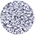 Macro view of silver glass seed beads 2.5-4mm for DIY jewelry making accessories - 1000 Pieces/Pack (2.5mm) / Silver