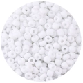 Macro detail of uniform white glass seed beads for DIY jewelry and handmade bracelets - 1000 Pieces/Pack (2.5mm) / White