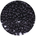 Macro shot of glossy black round glass seed beads for DIY jewelry and crafts - 1000 Pieces/Pack (2.5mm) / Black