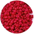 Macro shot of vibrant red glass seed beads with center holes for DIY jewelry making - 1000 Pieces/Pack (2.5mm) / Red