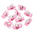 Lot de 10 pinces à couture roses en plastique pour patchwork et travaux manuels DIY - 2.7X1.0X1.5CM / Rose