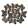 Set of 10 vintage black and gold acrylic butterfly charms for DIY jewelry making - 25*32mm / Black Gold Vintage Style (3#)