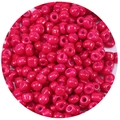 Macro shot of rose pink glass seed beads with glossy finish for DIY jewelry making - 1000 Pieces/Pack (2.5mm) / Rose Red