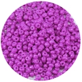 Macro shot of 1000 purple glass seed beads showing hole detail and smooth round finish - 1000 Pieces/Pack (2.5mm) / Purple