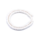 Strands of white polymer clay disc beads for handmade DIY jewelry making and crafts - Diameter 6mm Hole 2mm / White