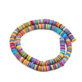 Rainbow polymer clay heishi beads strand for colorful DIY jewelry making accessories - Diameter 6mm Hole 2mm / Multicolor