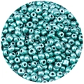 Macro shot of 1000 pack metallic teal glass seed beads for DIY jewelry and crafts - 1000 Pieces/Pack (2.5mm) / Green