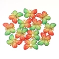 Set of 11 red and green butterfly charms with golden frames for DIY jewelry crafts - 25*32mm / Red-Green Vintage Style (7#)