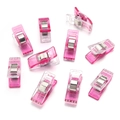 Set of 10 rose red sewing wonder clips with metal springs for quilting fabric - 2.7X1.0X1.5CM / Rose Red