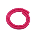 Leuchtende rosenrote Polymer-Ton-Scheibenperlen auf einer Schnur für DIY-Schmuck - Durchmesser 6mm Loch 2mm / Rot