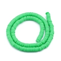 Grasgrüne flache runde Heishi-Perlen aus Polymer-Ton für die DIY-Schmuckherstellung - Durchmesser 6mm Loch 2mm / Grün