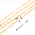 Detail of 12x4mm gold plated stainless steel paperclip chain with 1.0mm wire diameter - 8# Flattened Paperclip Chain