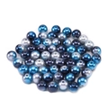 Mezcla de cuentas de perlas azules y plateadas con agujero para bisutería DIY - 3mm (400 Piezas/Paquete) / Negro y Azul