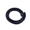 Strang aus schwarzen Heishi-Perlen aus Polymer-Ton für DIY-Schmuckherstellung - Durchmesser 6mm Loch 2mm / Schwarz