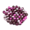 Cuentas de perlas ABS degradadas rosa y plata para fabricar accesorios de joyería - Rojo Café