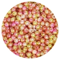 Cuentas redondas de sirena con brillo degradado e irisado para joyería artesanal - Mármol Rosa Amarillo Blanco