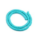Flache türkisfarbene Heishi-Perlen aus Polymer-Ton für handgefertigten DIY-Schmuck - Durchmesser 6mm Loch 2mm / Seeblau
