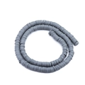 Strang aus mattgrauen Heishi-Perlen aus Polymer-Ton für DIY-Schmuckzubehör - Durchmesser 6mm Loch 2mm / Grau