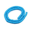 Himmelblaue flache Heishi-Perlen aus Fimo für die DIY-Schmuckherstellung Zubehör - Durchmesser 6mm Loch 2mm / Blau