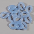 Conector de cadena de acrílico azul claro translúcido para joyería de bricolaje - L23mm A16.5mm D5mm 50Pzas / Azul Caramelo