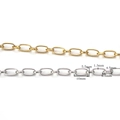 Gold and silver flattened O-link stainless steel chain diy jewelry accessories in two sizes - 11# Oval Paperclip Chain