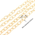 9mm gold-plated stainless steel textured oval link chain for DIY jewelry making - 1# Flattened O-Chain