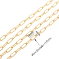 Gold plated stainless steel paperclip chain 10mm length for DIY jewelry making - 7# O-Shaped Paperclip Chain