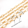 Gold plated stainless steel paperclip chain DIY jewelry links 12.5x6.5mm and 9x6.5mm size - 6# 1:1 Heavy Link Chain