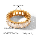 Detail shot of 18k gold eternity ring featuring exact dimensions and weight parameters - Size 7 / White(HC-R30758)