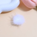 Weißer flauschiger Nerzimitat-Pompon für kreative DIY-Schmuckherstellung und Accessoires - Weiß