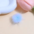 Light blue faux mink fur pom pom for DIY handmade jewelry and accessory crafts - Blue