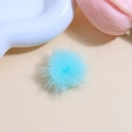 Light blue fluffy faux mink fur ball for DIY resin crafts and jewelry accessories - Green