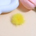 Bright yellow faux mink fur pom pom ball for DIY crafts and accessories - Yellow