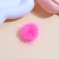 Fuffy pink mink fur pom-pom ball accessory for creative DIY handmade crafts projects - Rose Red